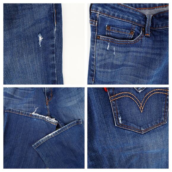 Lot of 2 Levi Womens 12 M Low Boot Cut 545 Jeans *READ* Y2K Distressed - Picture 16 of 16